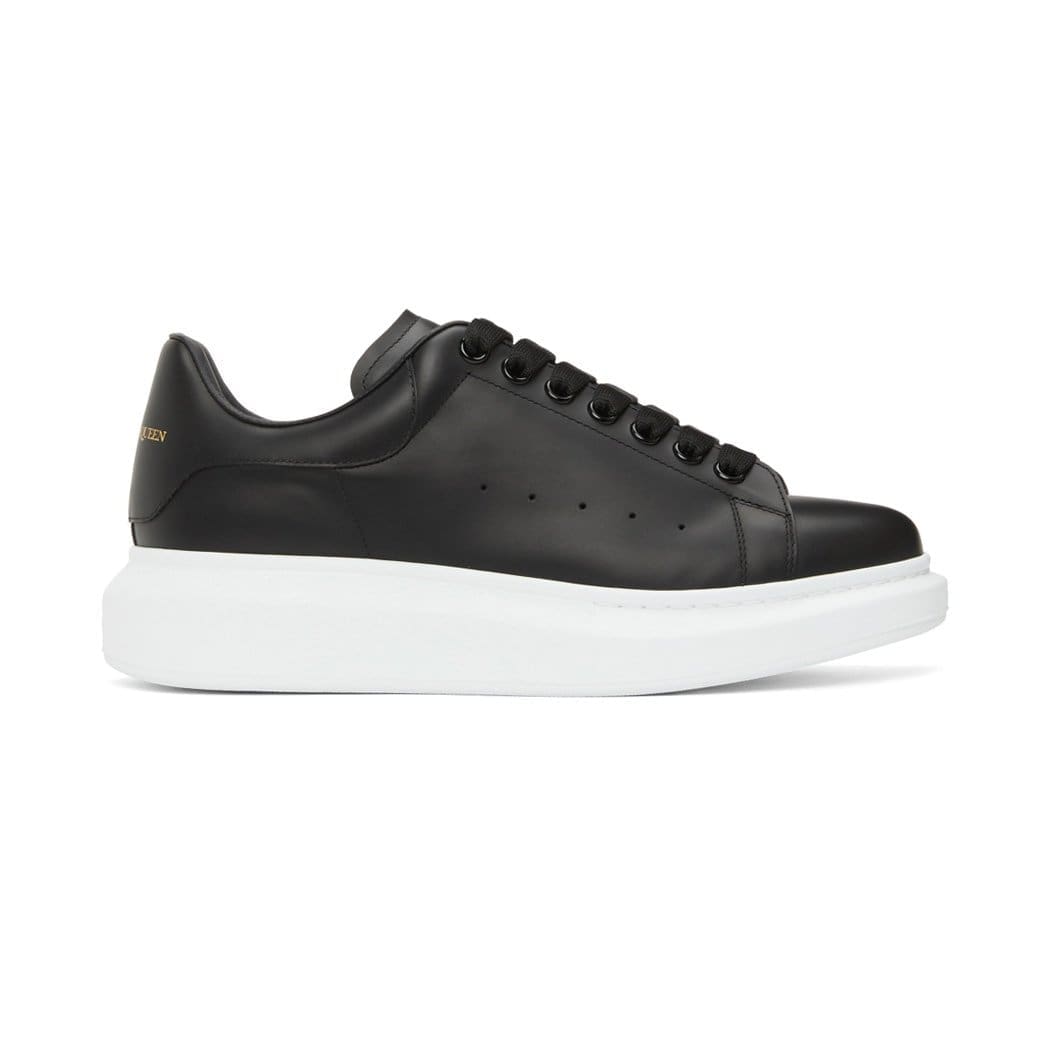 Alexander McQueen Oversized Sneaker Black Smooth Calf Leather Replica