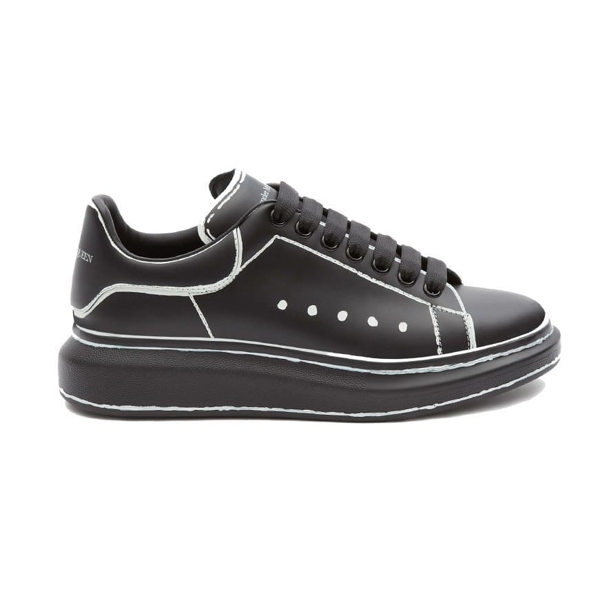 Alexander McQueen Oversized Black White Outline Replica Sneakers