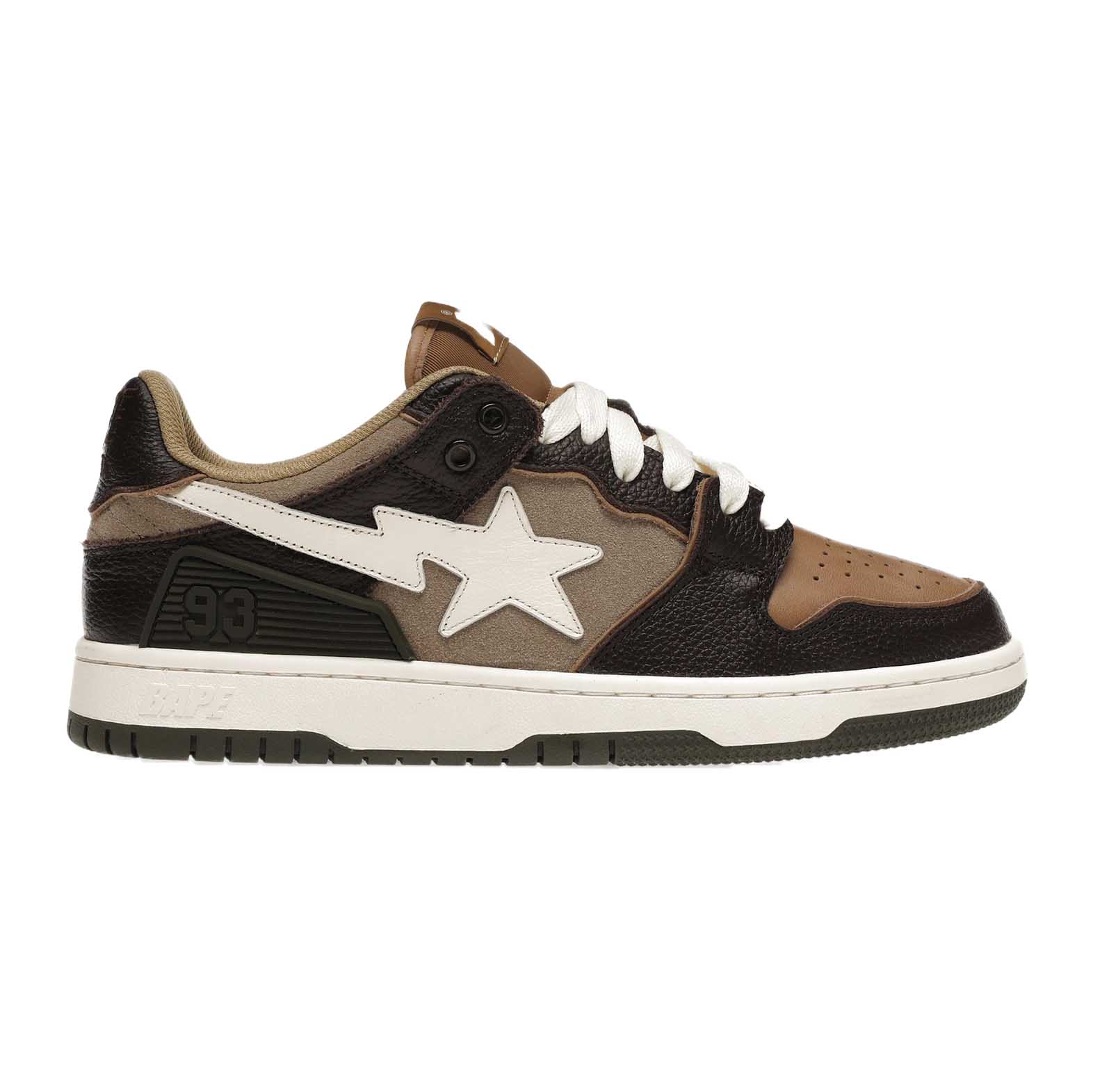 A Bathing Ape Bape Sk8 Sta Brown Ivory Replica