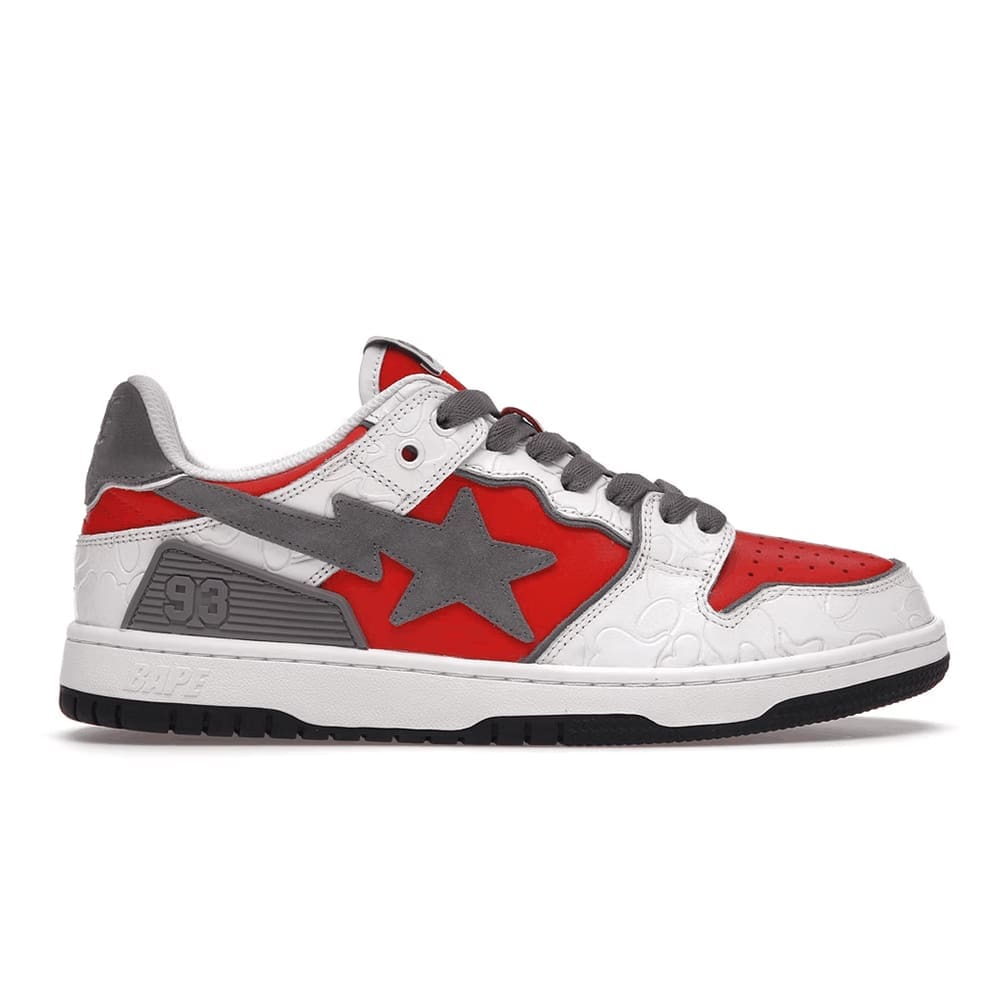 A Bathing Ape Bape Sk8 Sta White Red Replica
