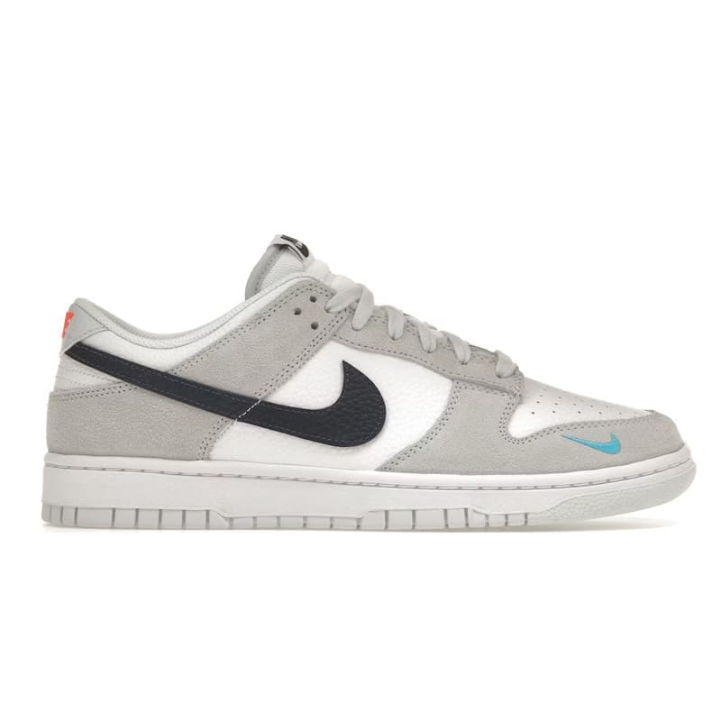 Nike Dunk Low White Grey Navy Aqua Mini Swoosh Replica