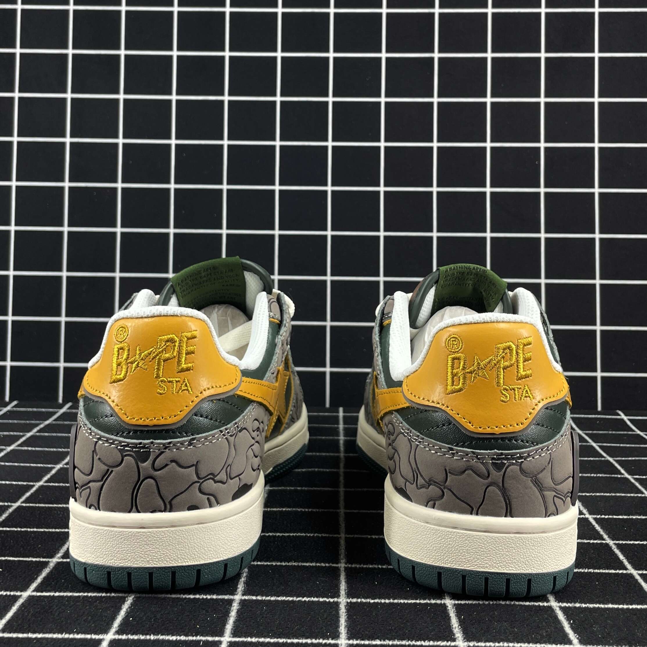 A Bathing Ape Bape Sk8 Sta Grey Mustard Yellow Replica