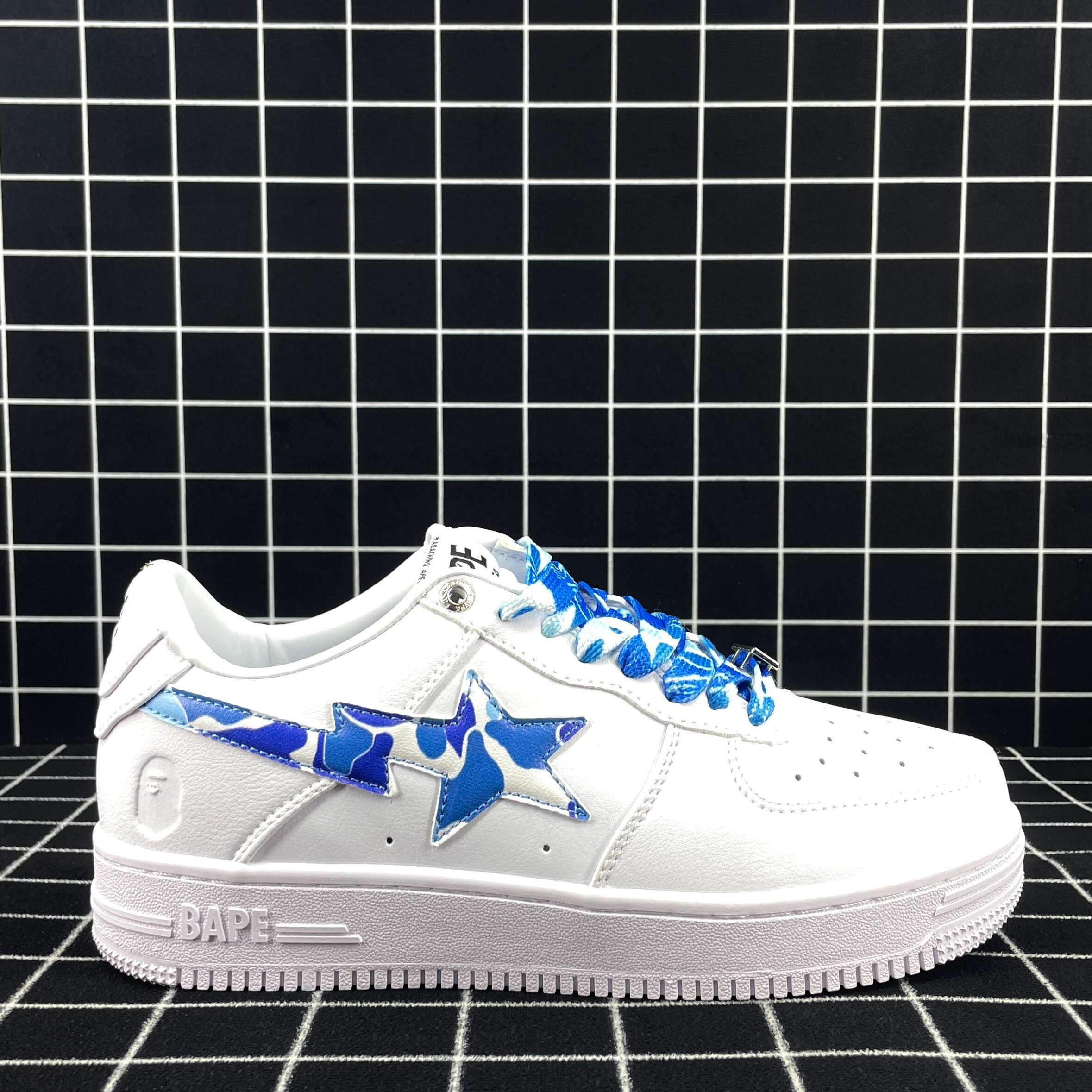 A Bathing Ape Bape Sta Low White ABC Camo Blue Replica