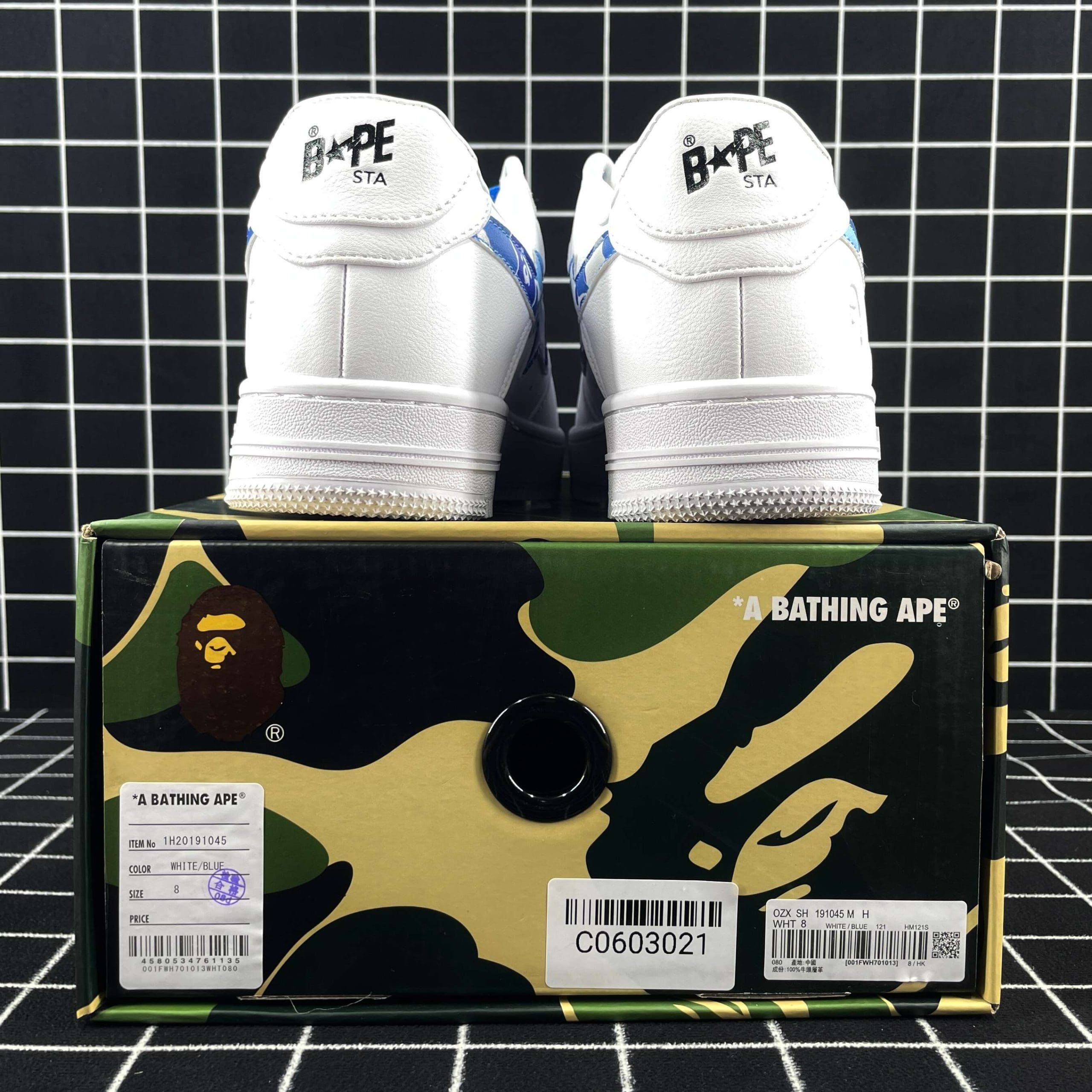 A Bathing Ape Bape Sta Low White ABC Camo Blue Replica