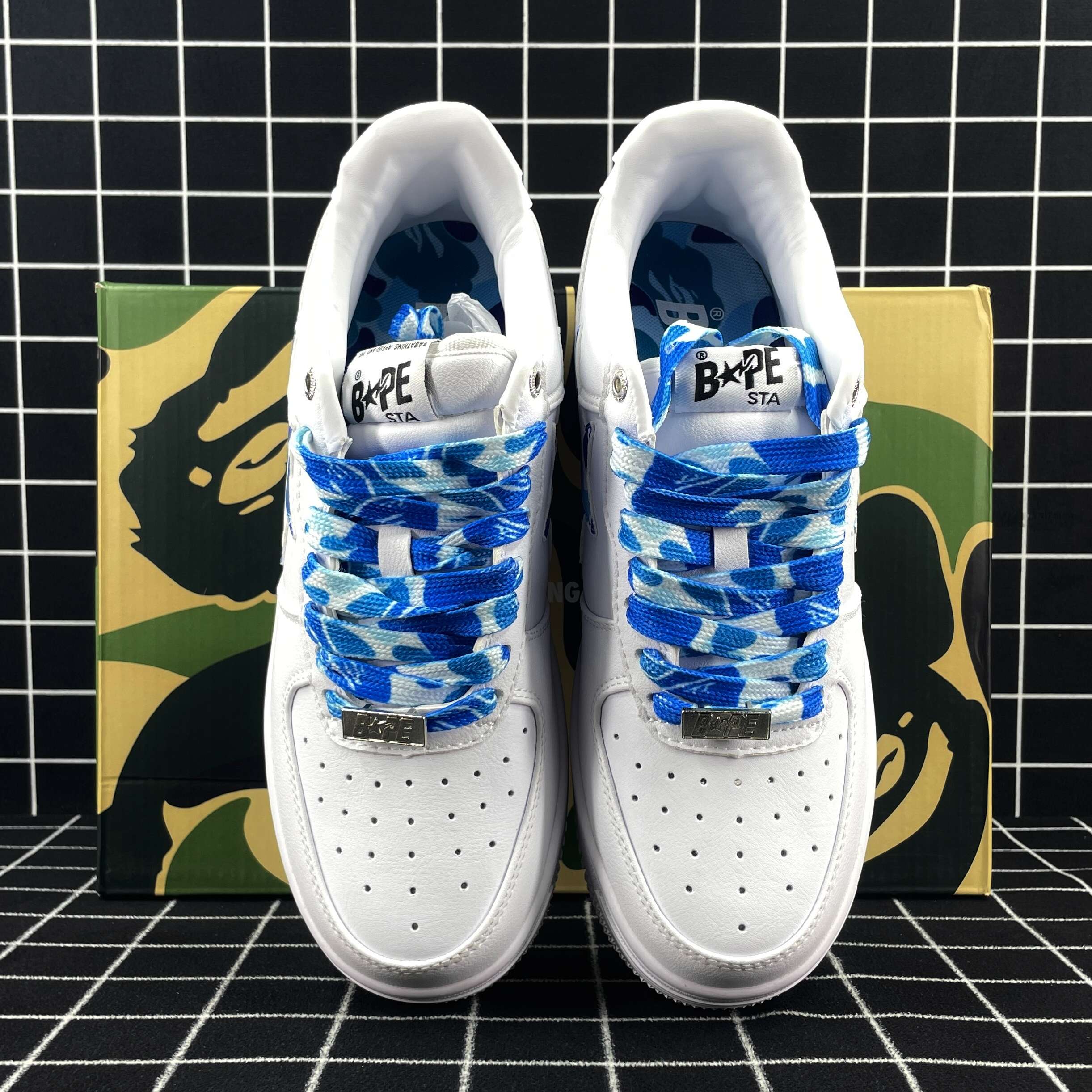 A Bathing Ape Bape Sta Low White ABC Camo Blue Replica