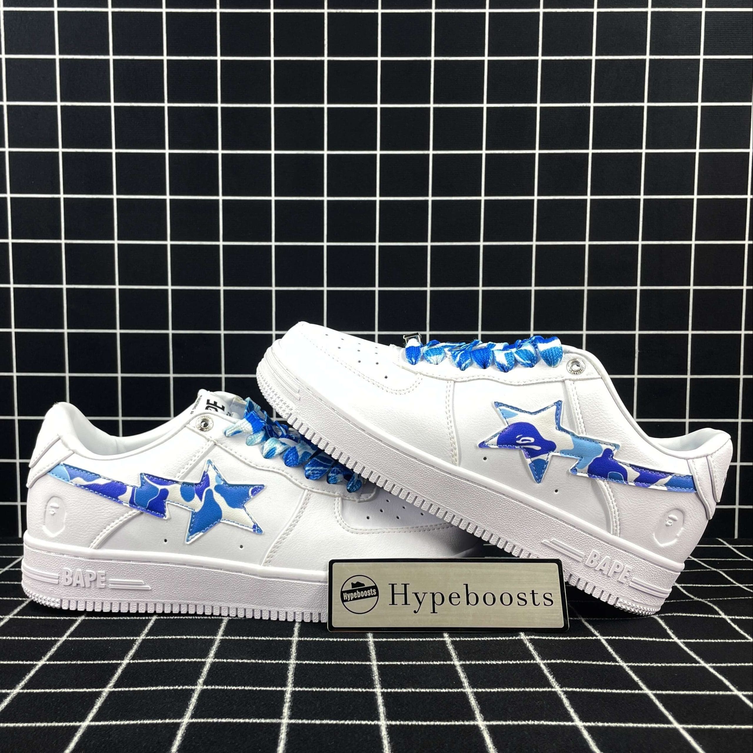 A Bathing Ape Bape Sta Low White ABC Camo Blue Replica