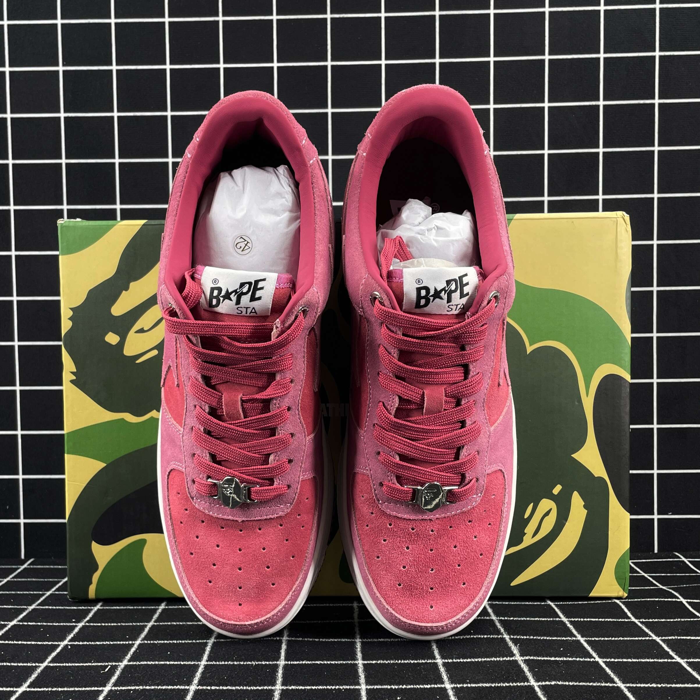 A Bathing Ape Bape Sta Pink Suede Replica