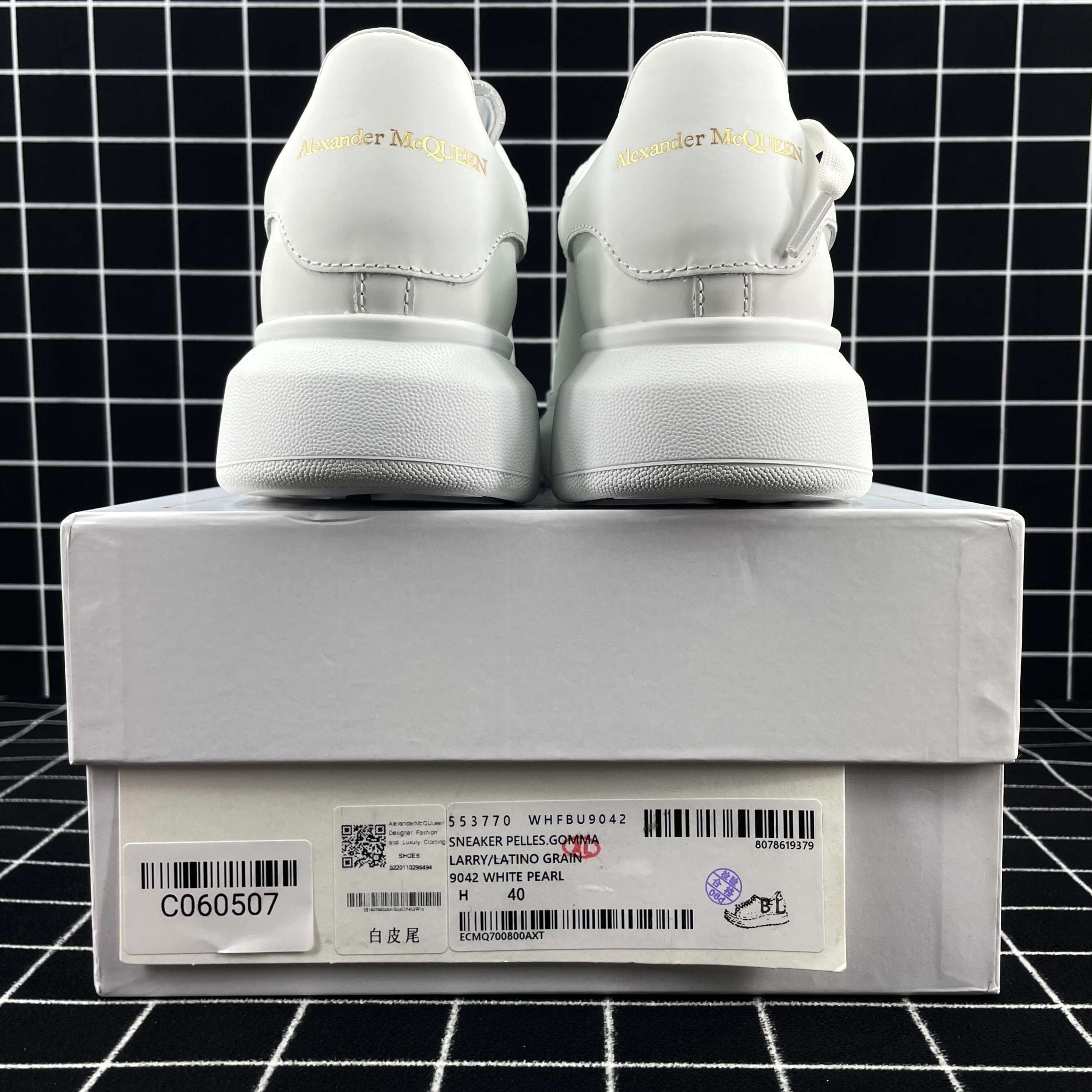 Alexander McQueen Oversized Sneaker White Smooth Calf Leather Replica