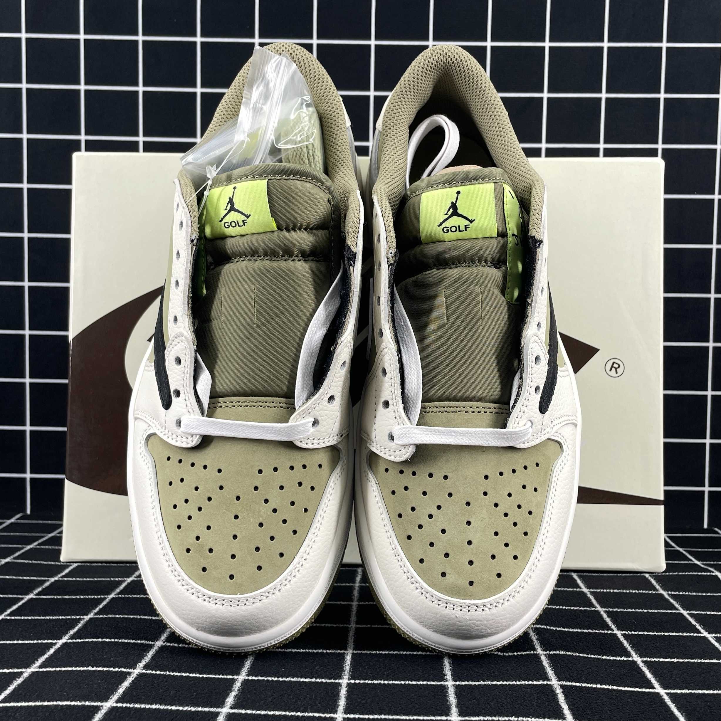 Jordan 1 Retro Low Golf Travis Scott Neutral Olive Replica