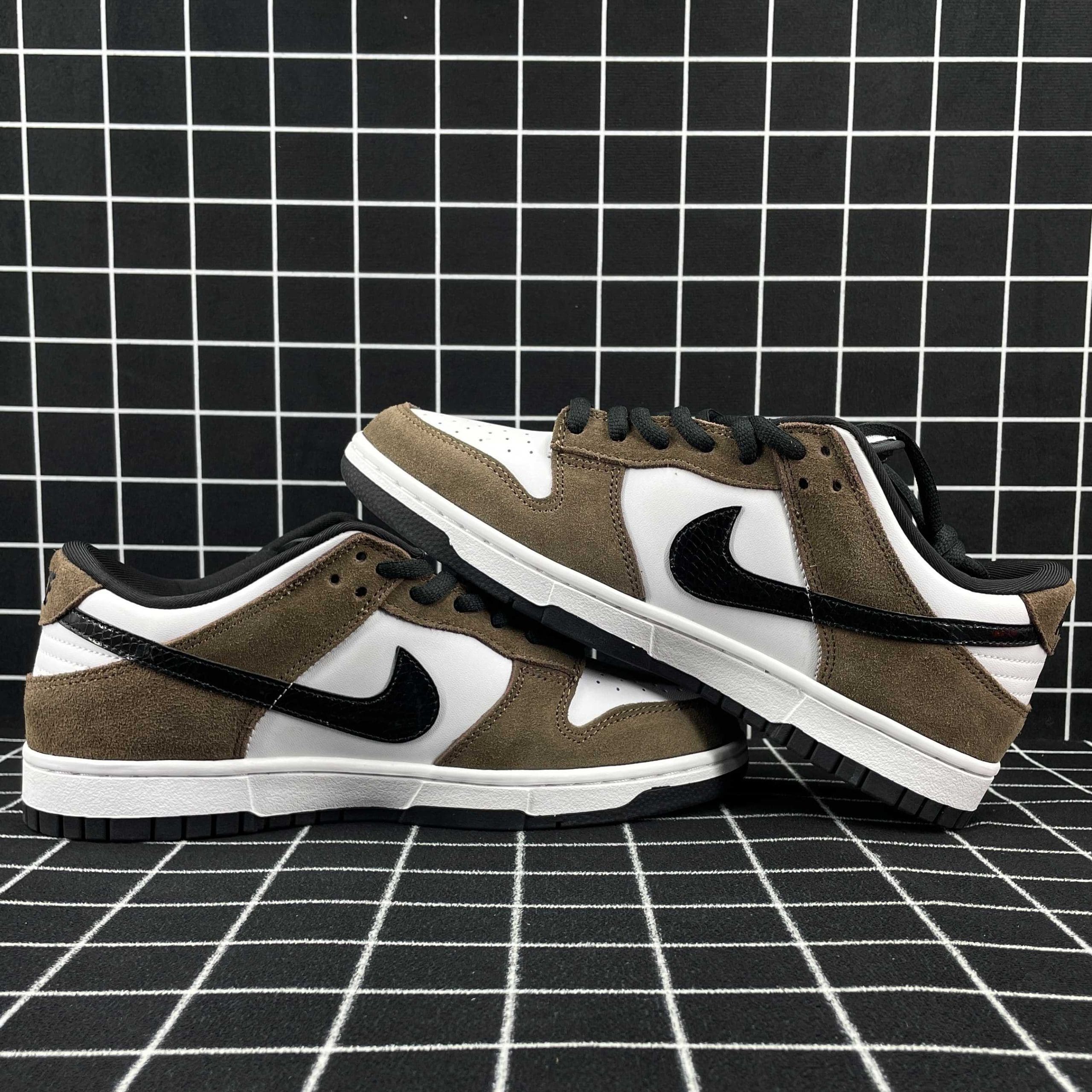 Nike SB Dunk Low White Black Trail End Brown Replica