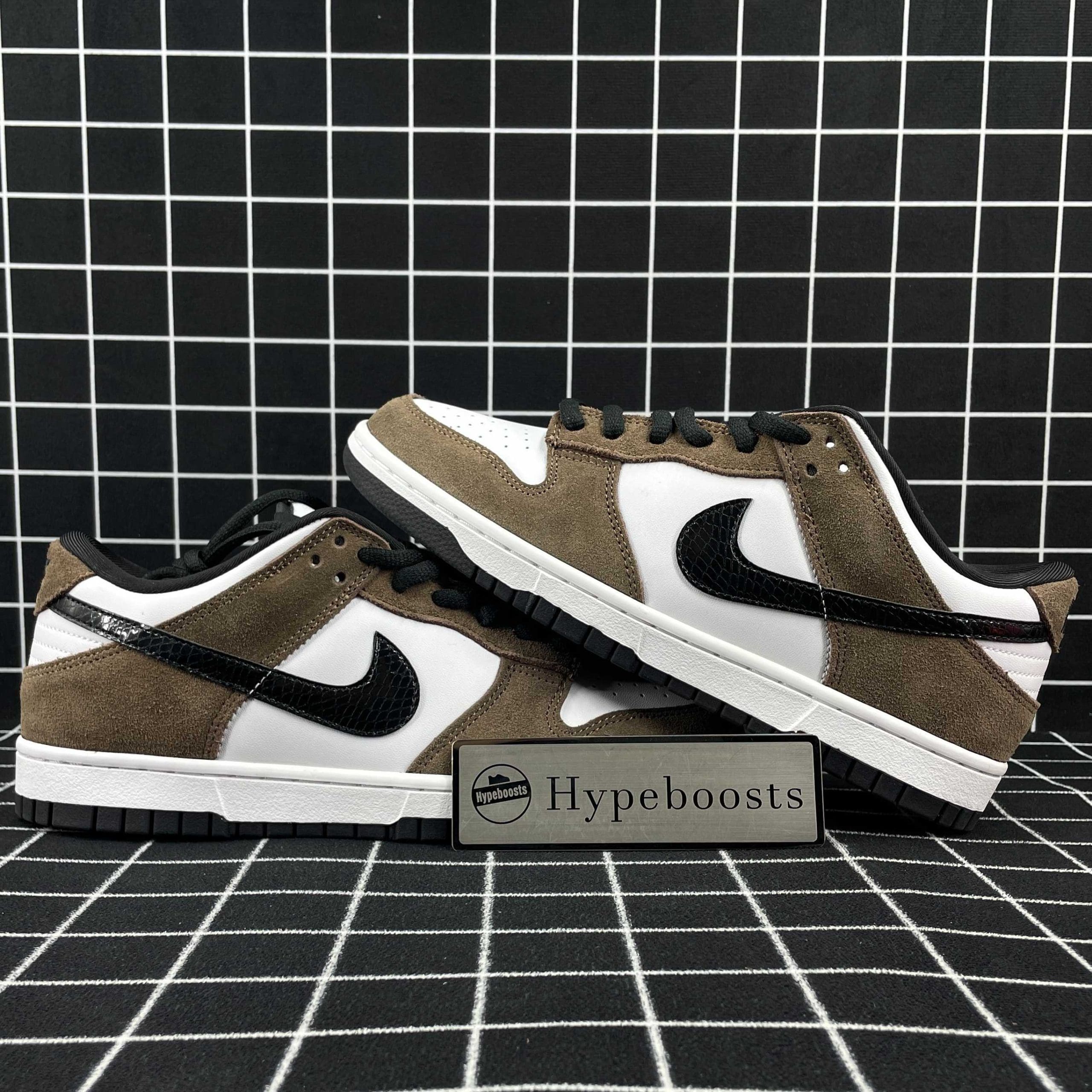 Nike SB Dunk Low White Black Trail End Brown Replica