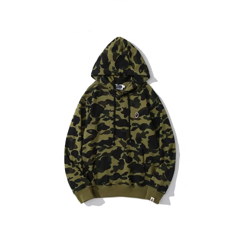 2024 APE Camo Embroidered Logo Kangaroo Pocket Hoodie Spring Autumn