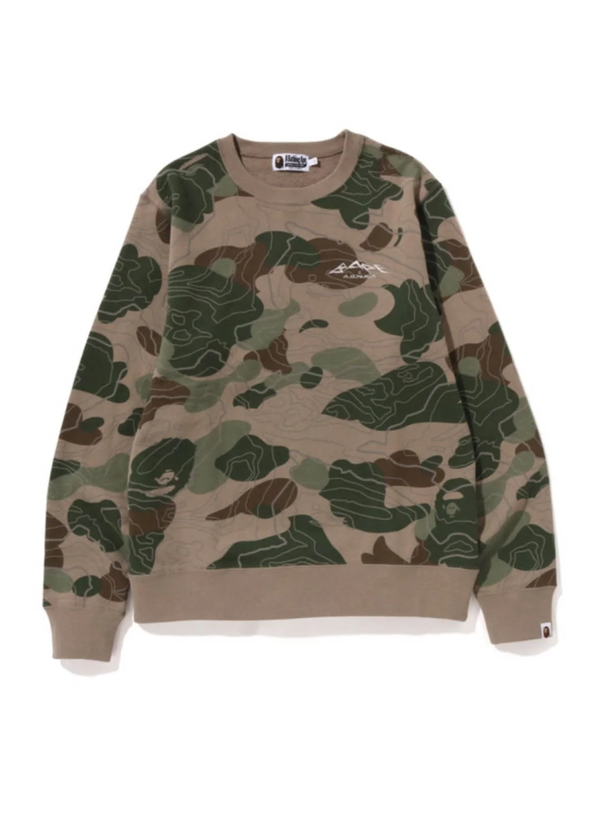 2024 APE Layered Line Camo Crew Neck Sweater Unisex Style 1