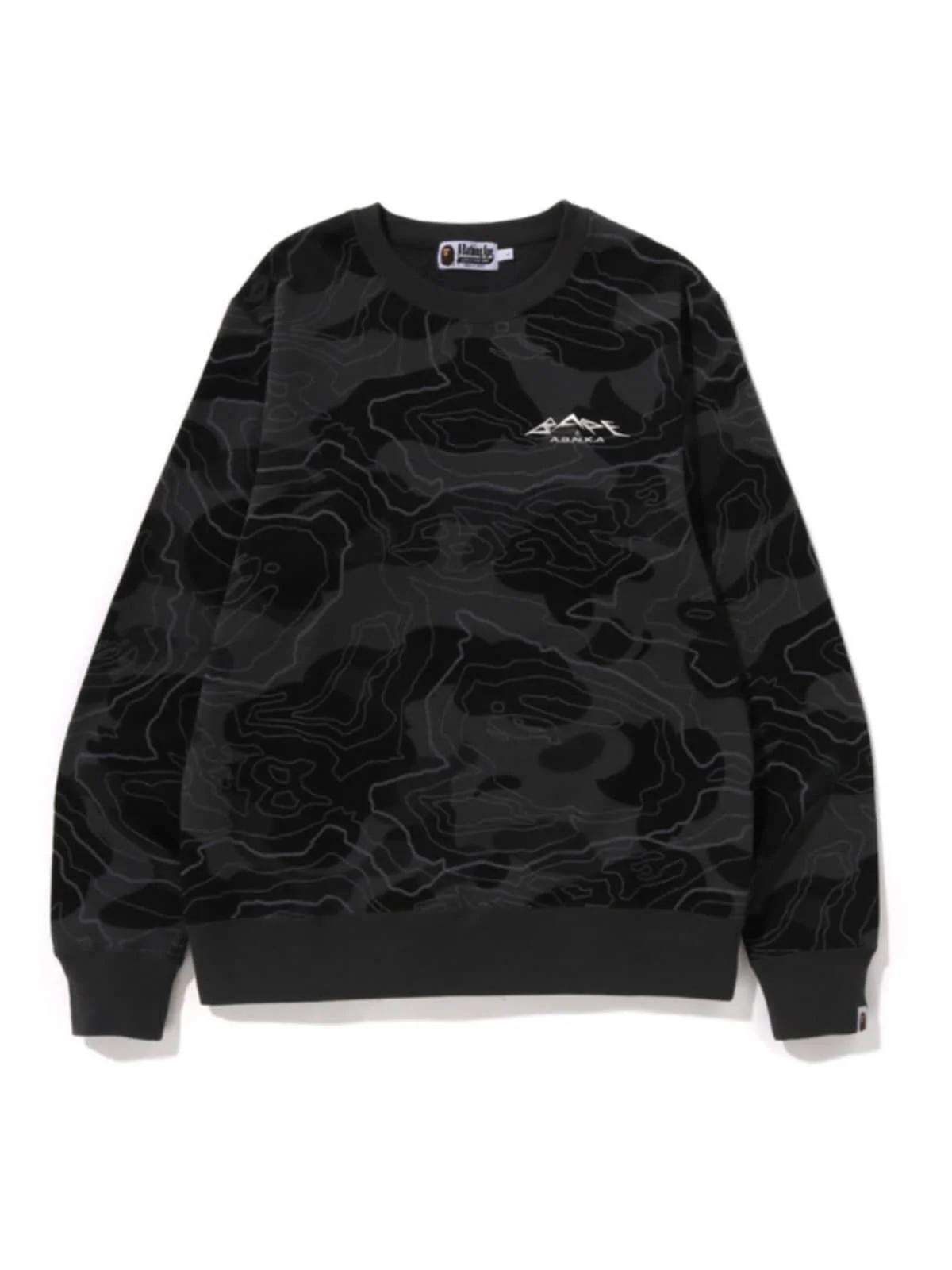 2024 APE Layered Line Camo Crew Neck Sweater Unisex