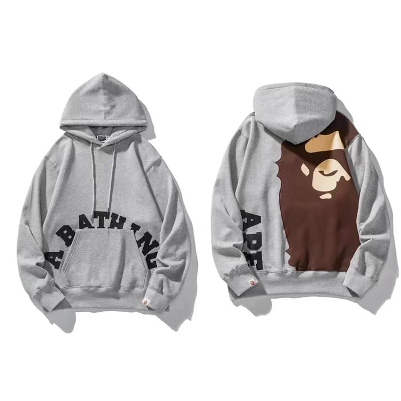 APE Letter Print Giant Ape Hoodie Unisex Cotton Jacket