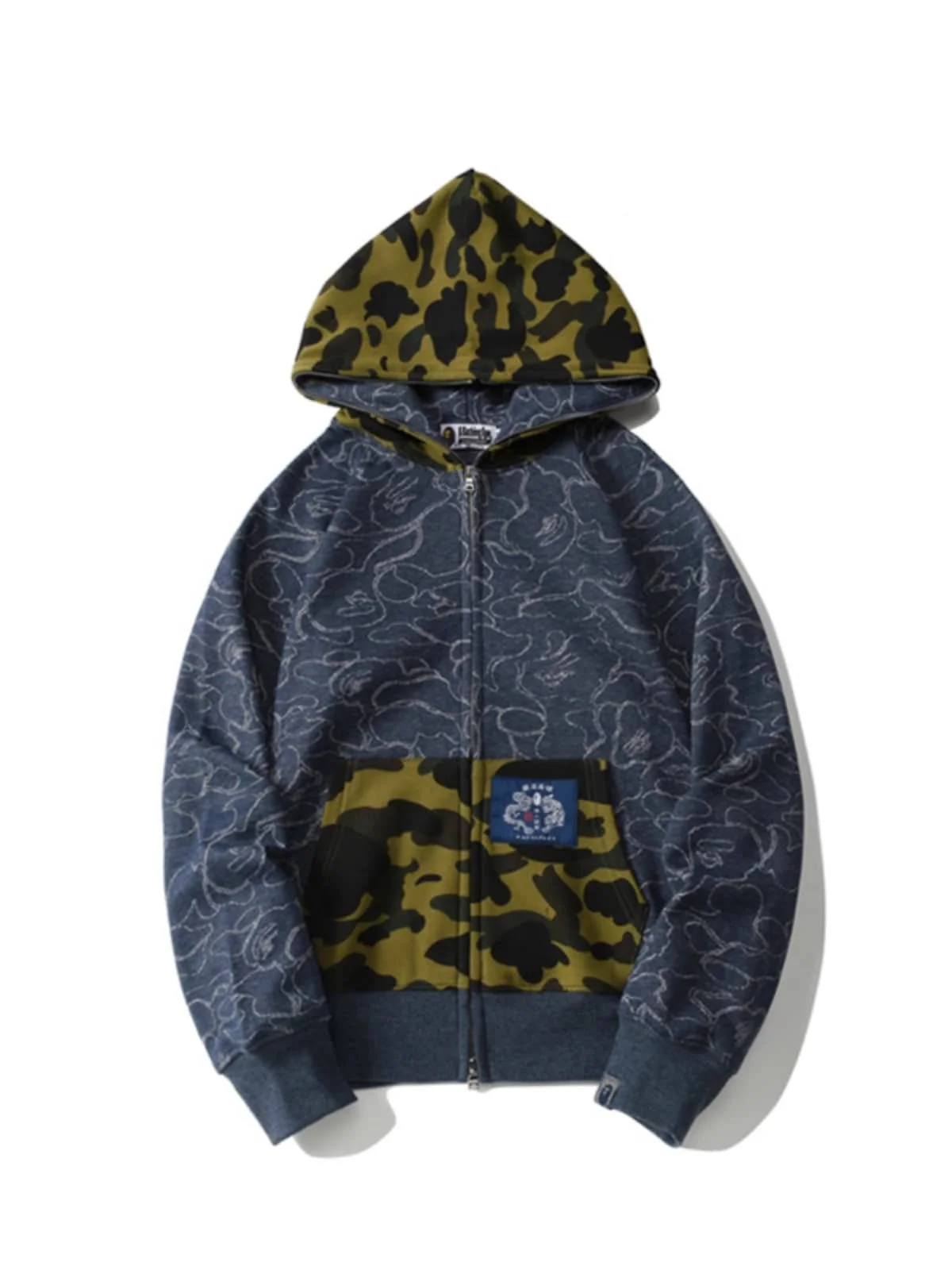 APE Shark ABC CAMO Jacquard Hoodie Unisex Autumn Winter Japan
