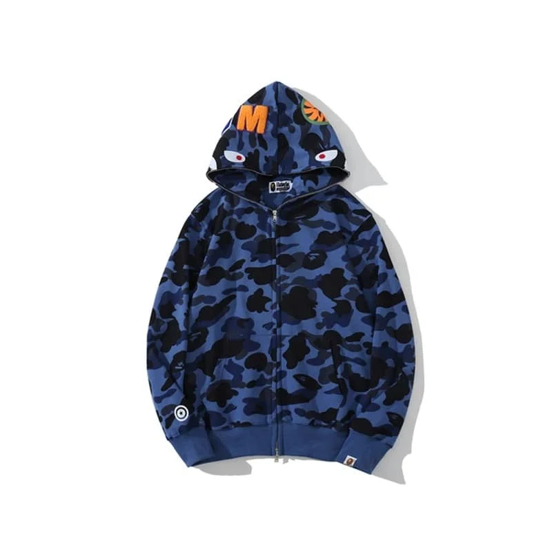 APE Shark Classic Camo Hoodie Unisex Spring Autumn Jacket Style 1