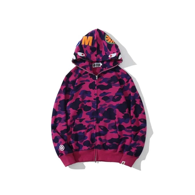 APE Shark Classic Camo Hoodie Unisex Spring Autumn Jacket Style 4
