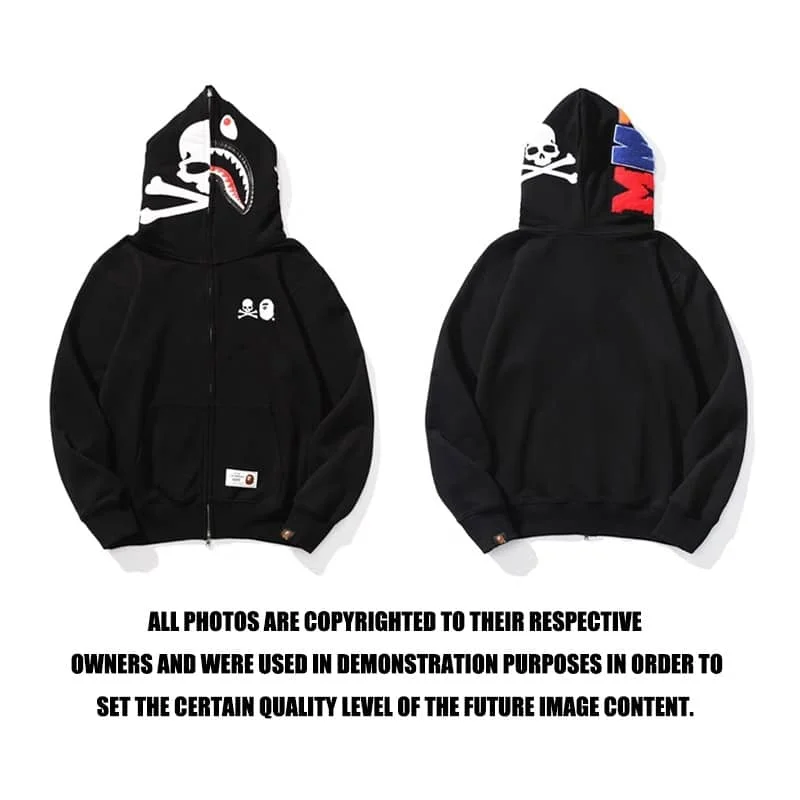 APE Shark Mouth Camo Hoodie Loose Cardigan Unisex Spring Autumn Jacket Style 12