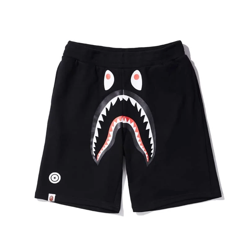 APE Shark Mouth Street Camo Hip to Hop Shorts Couple Loose Terry Unisex Style 11