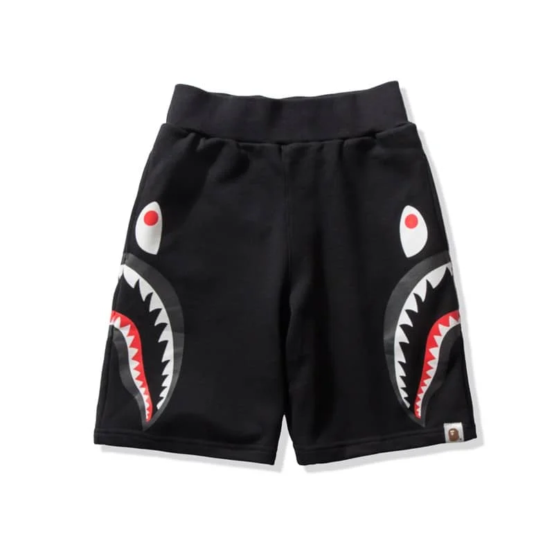 APE Shark Mouth Street Camo Hip to Hop Shorts Couple Loose Terry Unisex Style 7