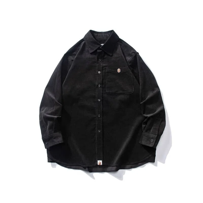 APE Small Ape Head Corduroy Shirt Loose Retro Fashion Autumn Men Replica
