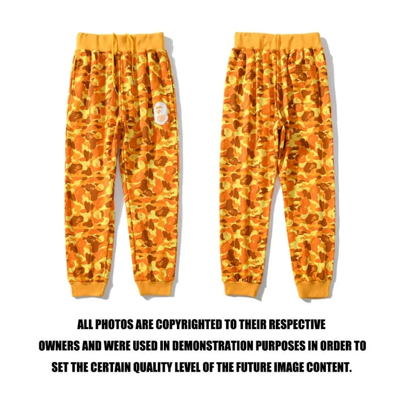 APE x PUBG Orange Camo Sport Joggers Unisex