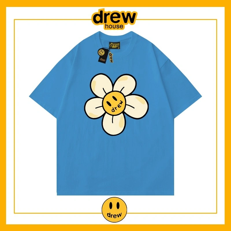 Drew Heart Print Short Sleeve T-Shirt Unisex Cotton Loose Summer Style 10