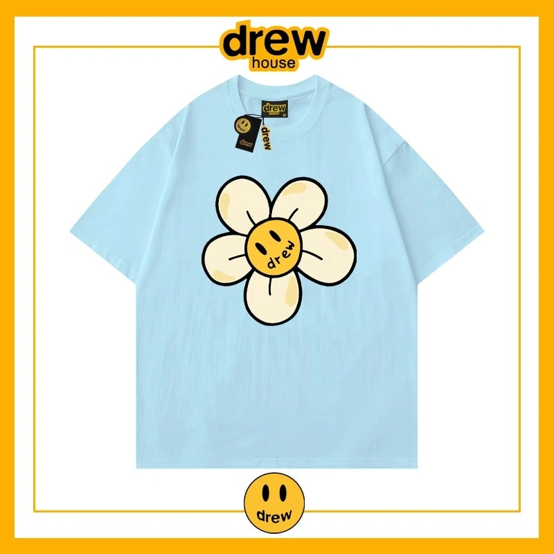 Drew Heart Print Short Sleeve T-Shirt Unisex Cotton Loose Summer Style 8