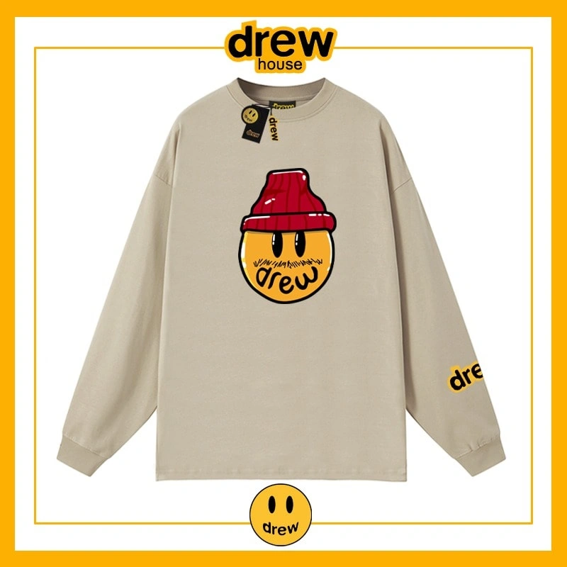 Drew Heavyweight Long Sleeve T-Shirt Cotton Loose Unisex Sweatshirt Style 9
