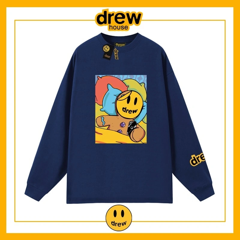 Drew Heavyweight Long Sleeve T-Shirt Unisex Cotton Base Layer Style 2