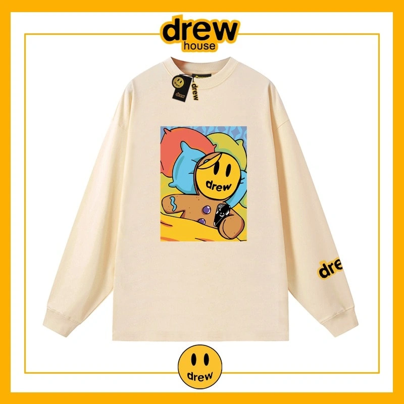 Drew Heavyweight Long Sleeve T-Shirt Unisex Cotton Base Layer Style 3