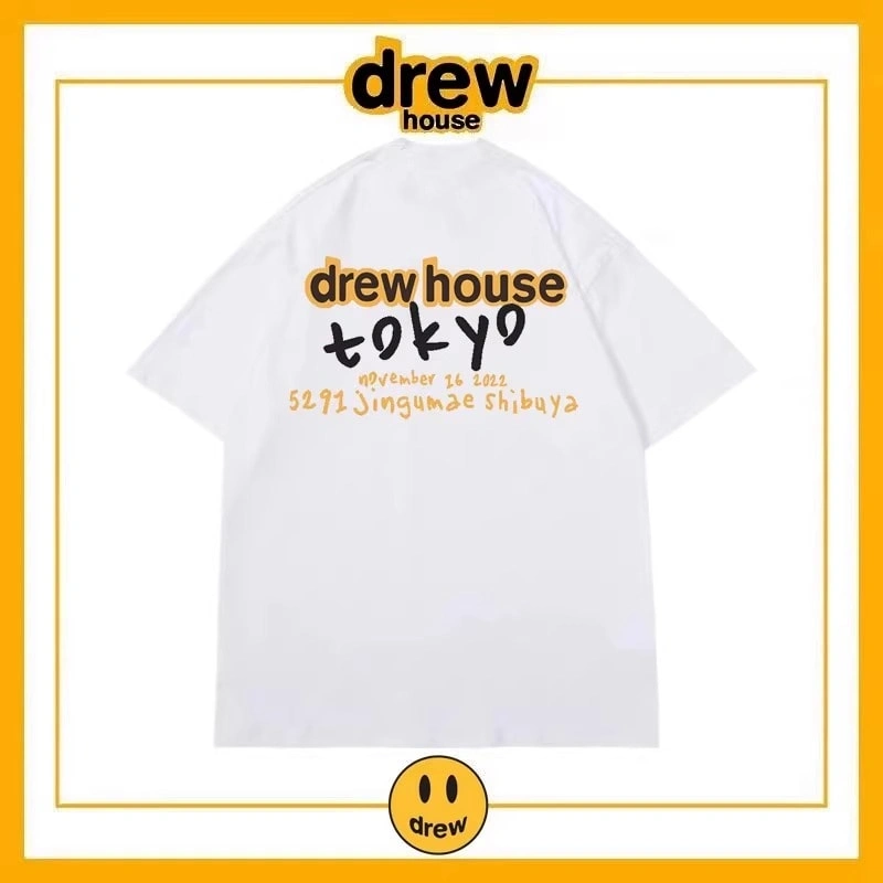 Drew House Bear Letter Short Sleeve T-Shirt Men Cotton Loose Style 1