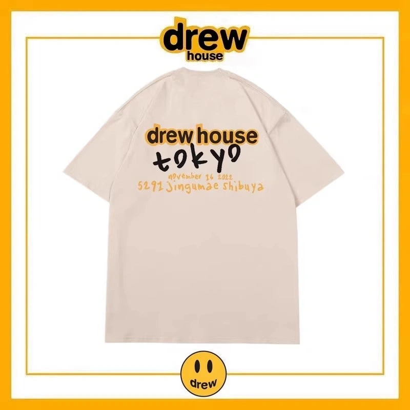 Drew House Bear Letter Short Sleeve T-Shirt Men Cotton Loose Style 17