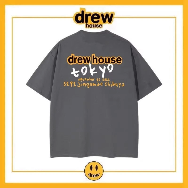 Drew House Bear Letter Short Sleeve T-Shirt Men Cotton Loose Style 18