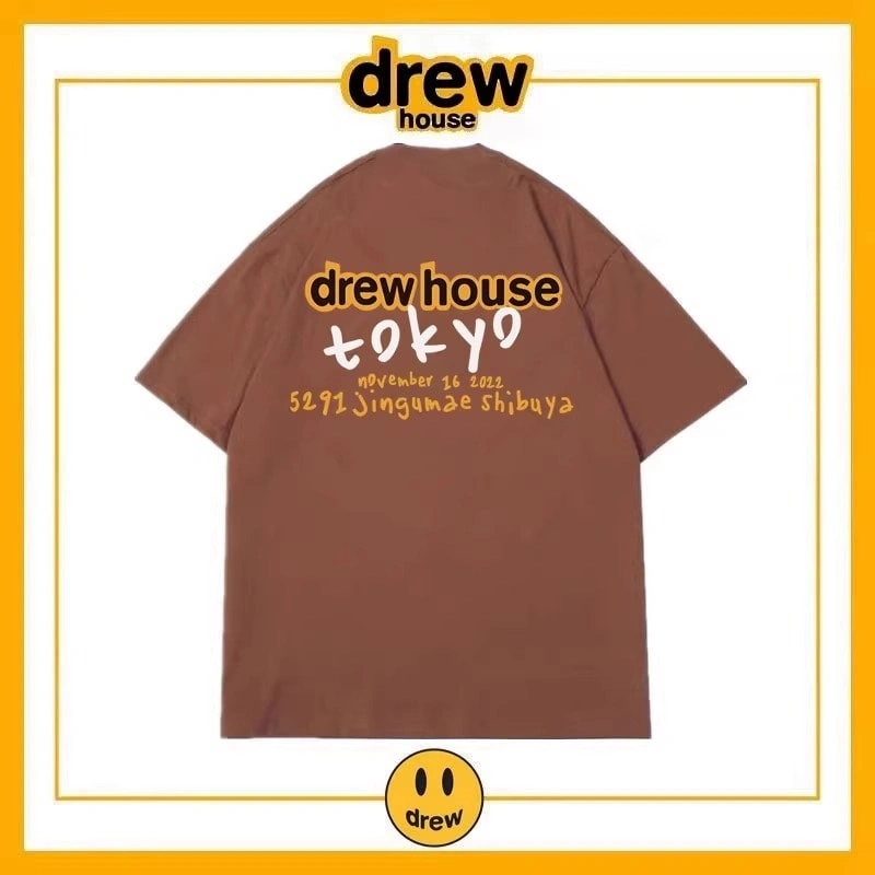 Drew House Bear Letter Short Sleeve T-Shirt Men Cotton Loose Style 22