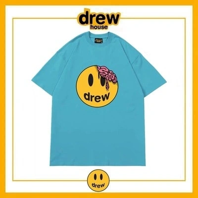 Drew House Distressed Short Sleeve T-Shirt Unisex Cotton Summer Top Style 11