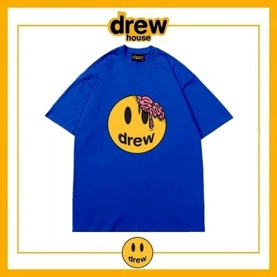 Drew House Distressed Short Sleeve T-Shirt Unisex Cotton Summer Top Style 16