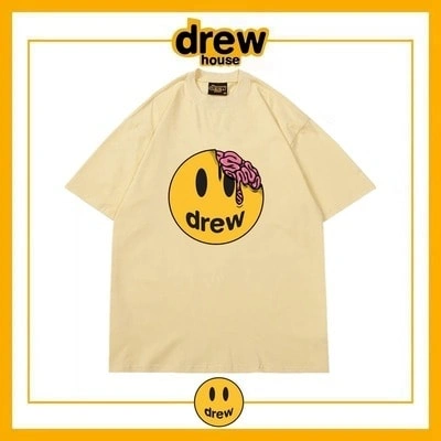 Drew House Distressed Short Sleeve T-Shirt Unisex Cotton Summer Top Style 17