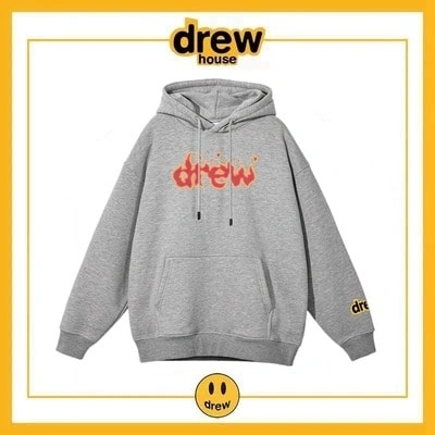 Drew House Flame Print Hoodie Unisex Cotton Fleece Jacket Style 7
