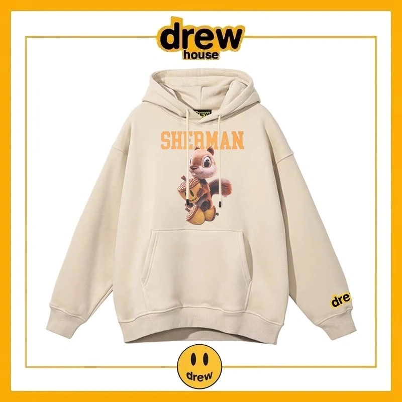 Drew House Fleece Hoodie Unisex Cotton Oversized Pullover Jacket Style 1