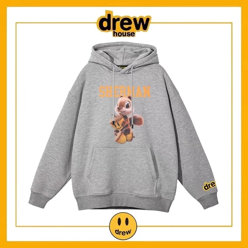 Drew House Fleece Hoodie Unisex Cotton Oversized Pullover Jacket Style 3