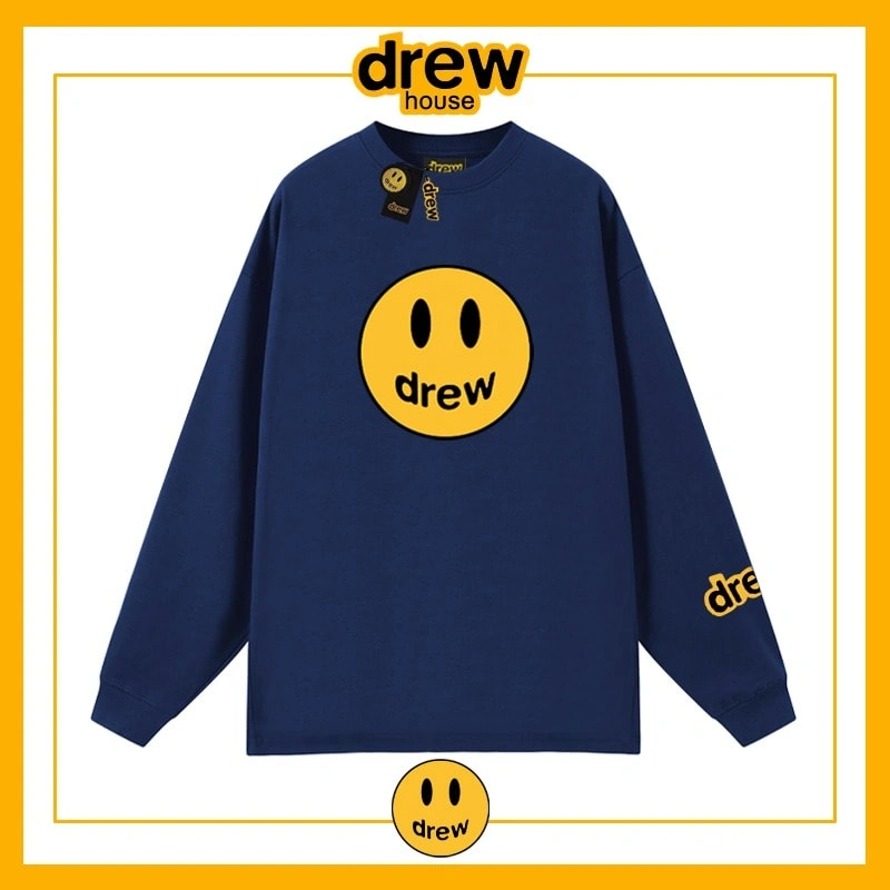 Drew House Heavyweight Long Sleeve T-Shirt Unisex Cotton Autumn Sweatshirt Style 2