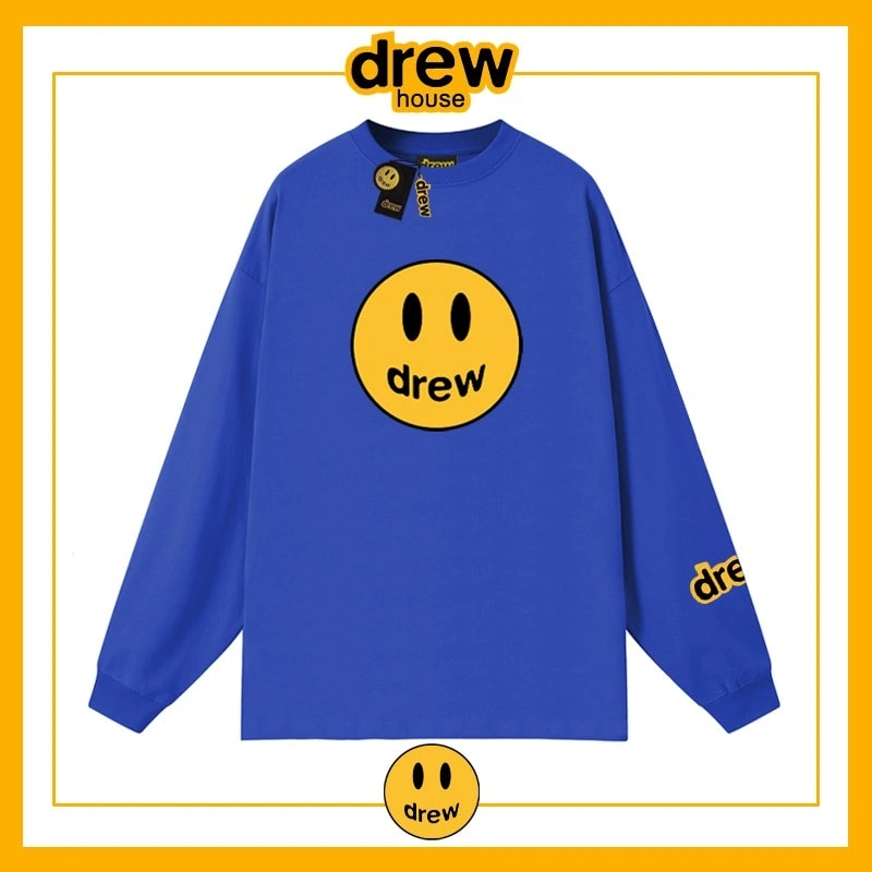Drew House Heavyweight Long Sleeve T-Shirt Unisex Cotton Autumn Sweatshirt Style 4