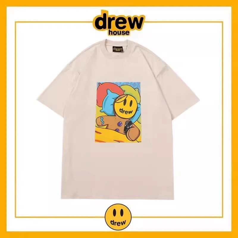 Drew House Letter Flame Short Sleeve T-Shirt Unisex Cotton Style 10