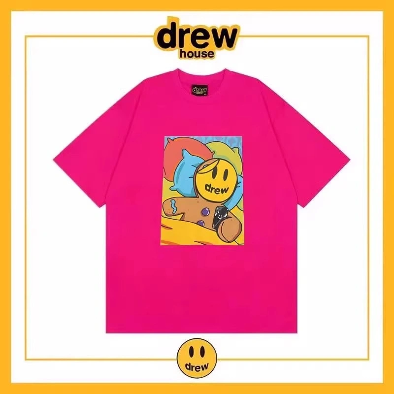 Drew House Letter Flame Short Sleeve T-Shirt Unisex Cotton Style 14