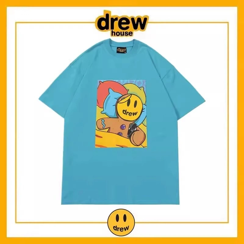 Drew House Letter Flame Short Sleeve T-Shirt Unisex Cotton Style 2