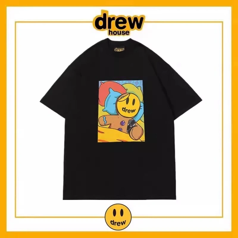 Drew House Letter Flame Short Sleeve T-Shirt Unisex Cotton Style 6