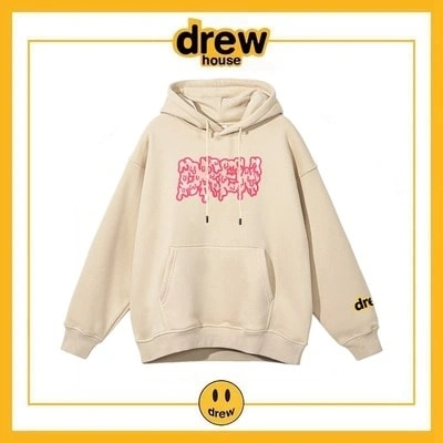 Drew House Print Hoodie Cotton Fleece Unisex Pullover Style 4