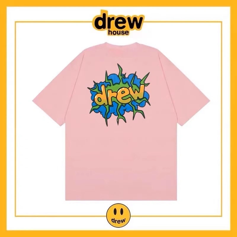 Drew House Print Short Sleeve T-Shirt Unisex Cotton Loose Style 4